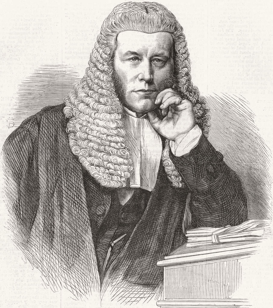 POLITICS. Richard Baggallay, MP , Solicitor-general 1868 old antique print